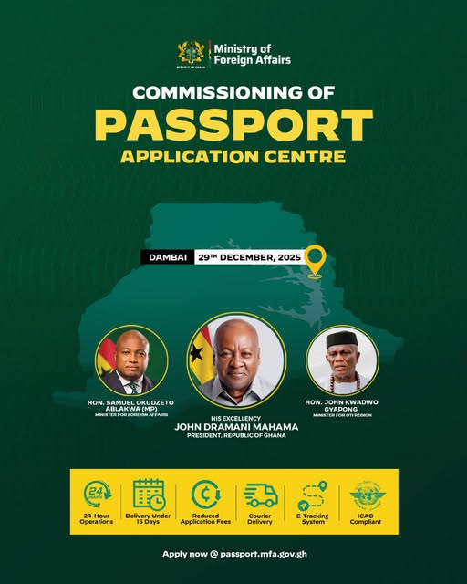 Foreign Affairs Minister to commission Passport Application Centre in Dambai today