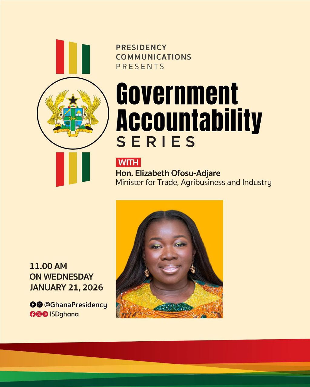 Elizabeth Ofosu-Adjare to appear on “Government Series” Wednesday, Jan. 21